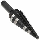Step Drill Bit #14 Double-Fluted, 3/16 to 7/8-Inch, Two flutes on this Step Drill Bit cut faster and keep bit cooler