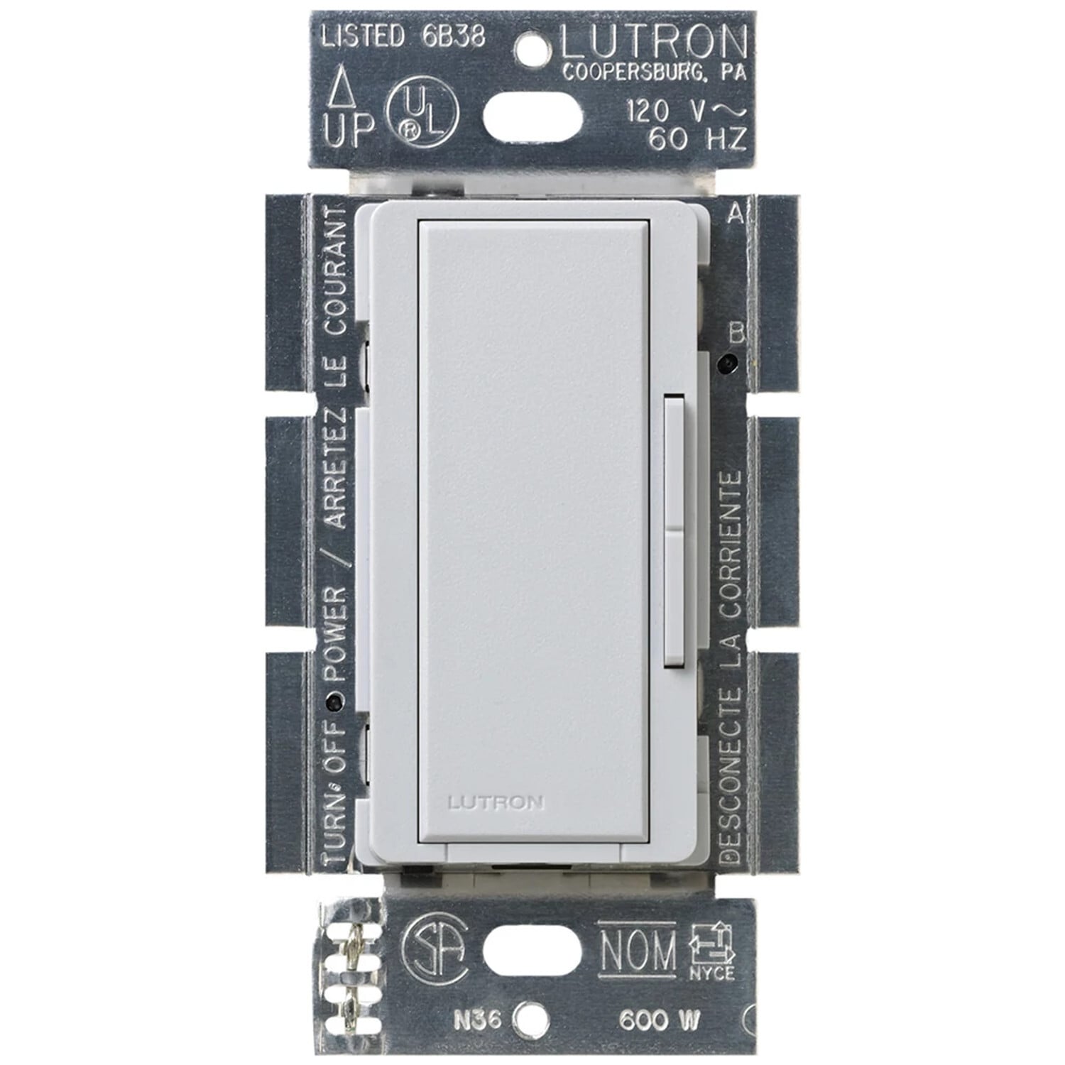 Maestro Companion dimmer for multi-location use, 120V, Satin finish in palladium