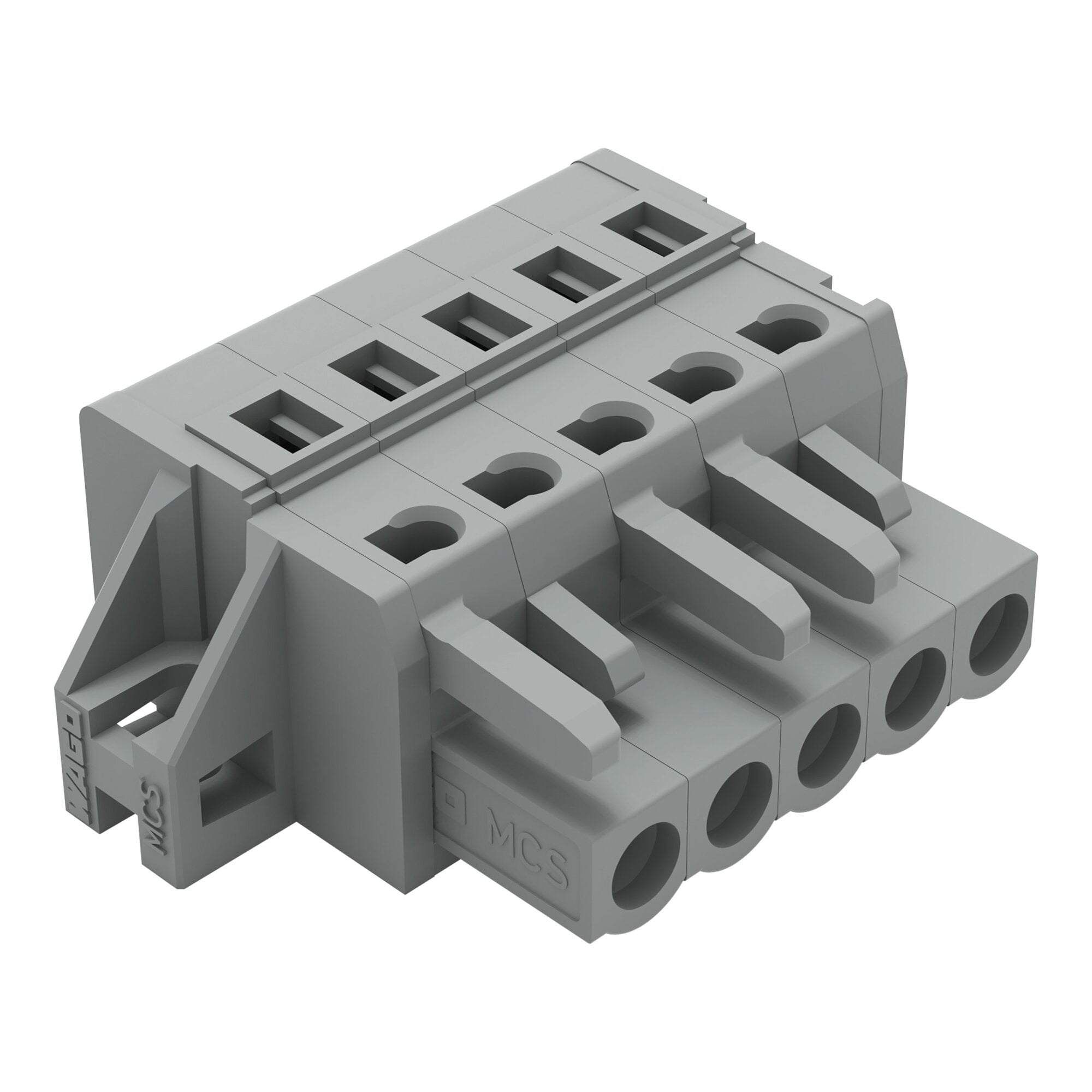 1-conductor female connector; CAGE CLAMP; 2.5 mm; Pin spacing 5 mm; 5-pole; clamping collar; 2,50 mm; gray