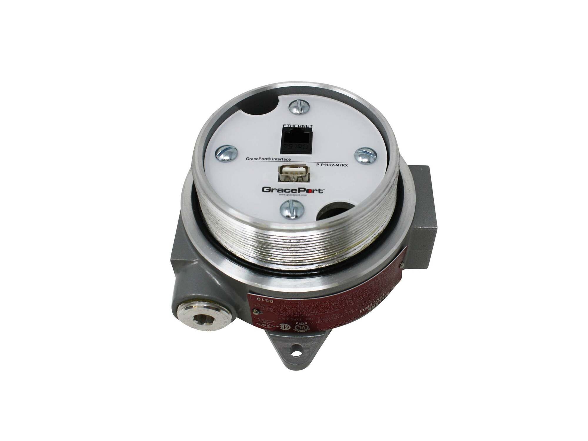 Panel Interface Connector with USB Type A/F to USB Type A/M, Category 5e RJ45, Panel Mount Housing, Hazardous Location Housing, No Outlet/Power Option