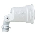White Lamp holder, material-Die Cast Zinc Zamak 3. Lamp maximum-150 watt, PAR 38 or R40. Inside gasket and ground screw included.