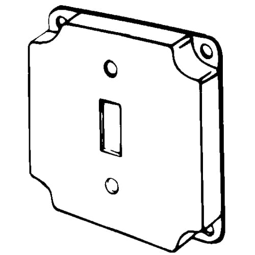 Features:Configuration One Toggle Switch, Standard:UL E18095, Material:Steel, Shape:Square, Size:4 X 4 X 0.5IN, Cubic Capacity:7CI
