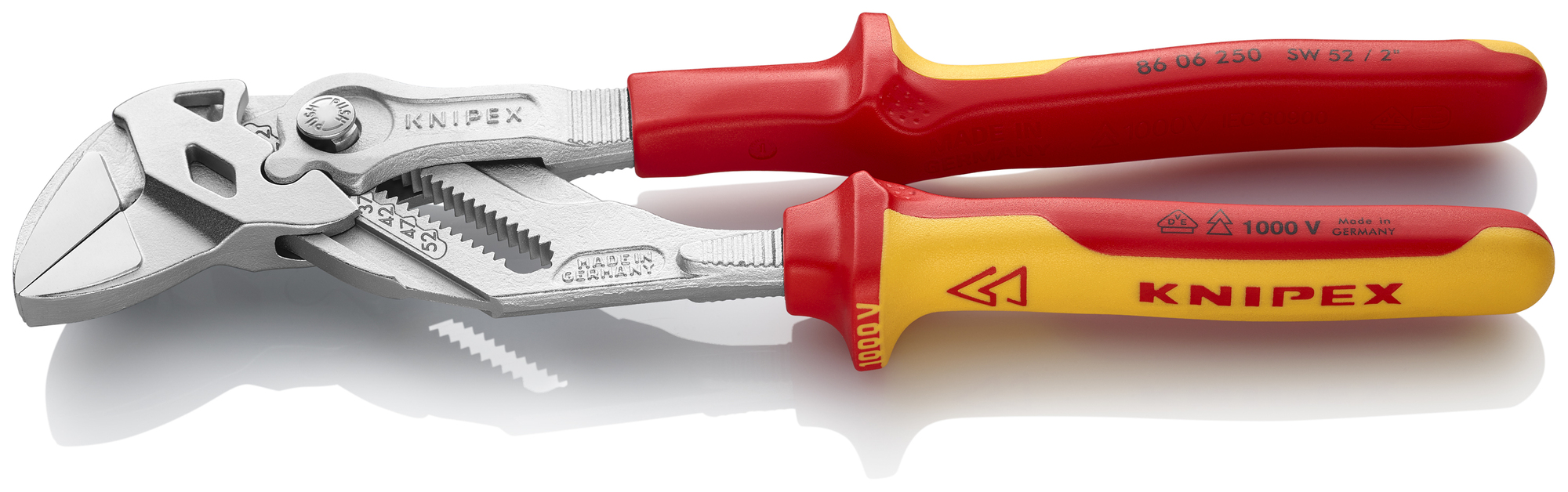 Pliers Wrench-1000V Insulated, 10 in., Multi-Component, VDE, Bulk