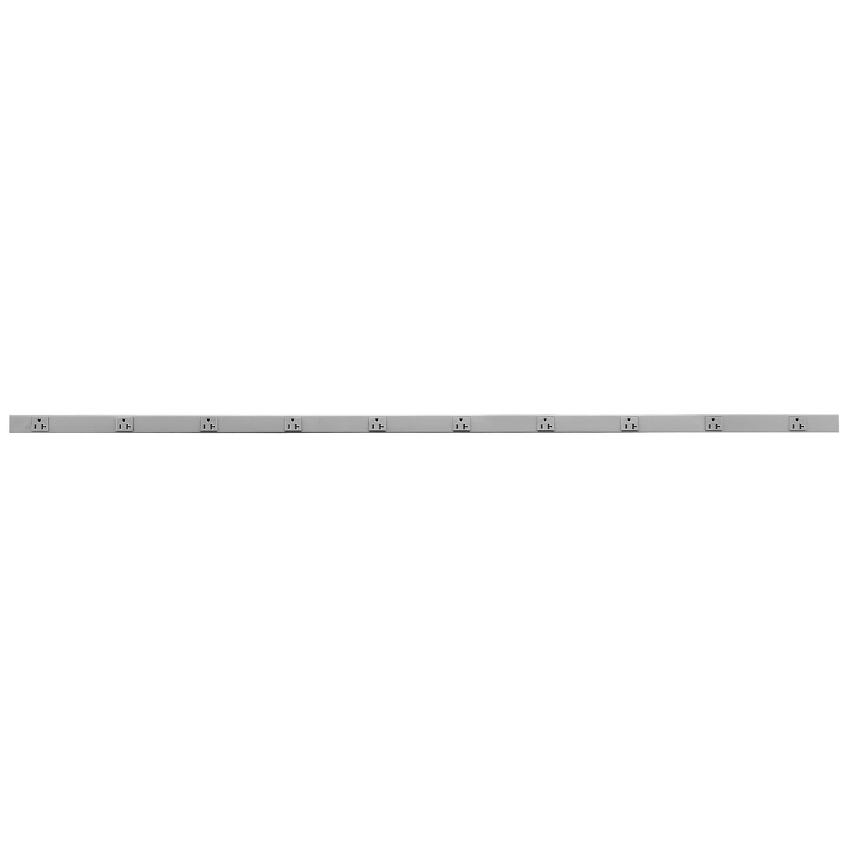 Metal PlugTrak, 20A 125V, 1 Circuit, 10 Receptacle, 6' Length, Gray
