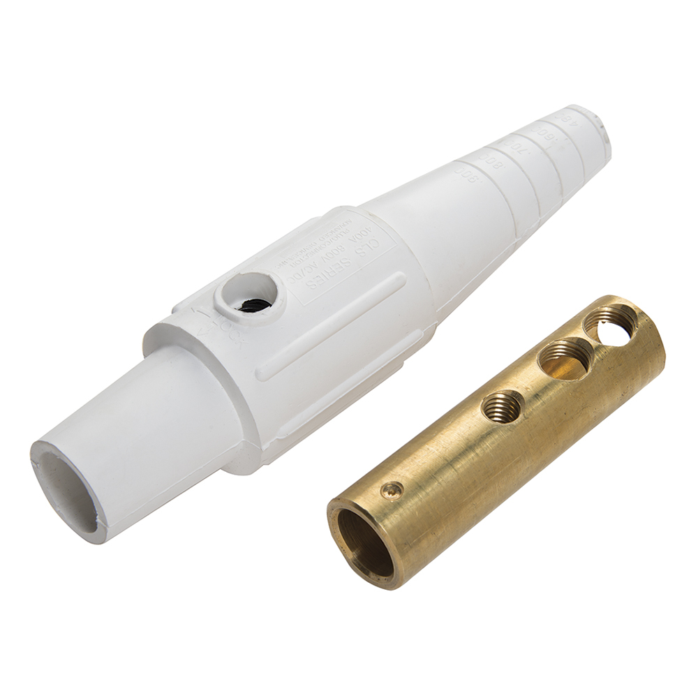Female Cam Device Plug, 400A 600V, Cable Size: 2/0-4/0, White