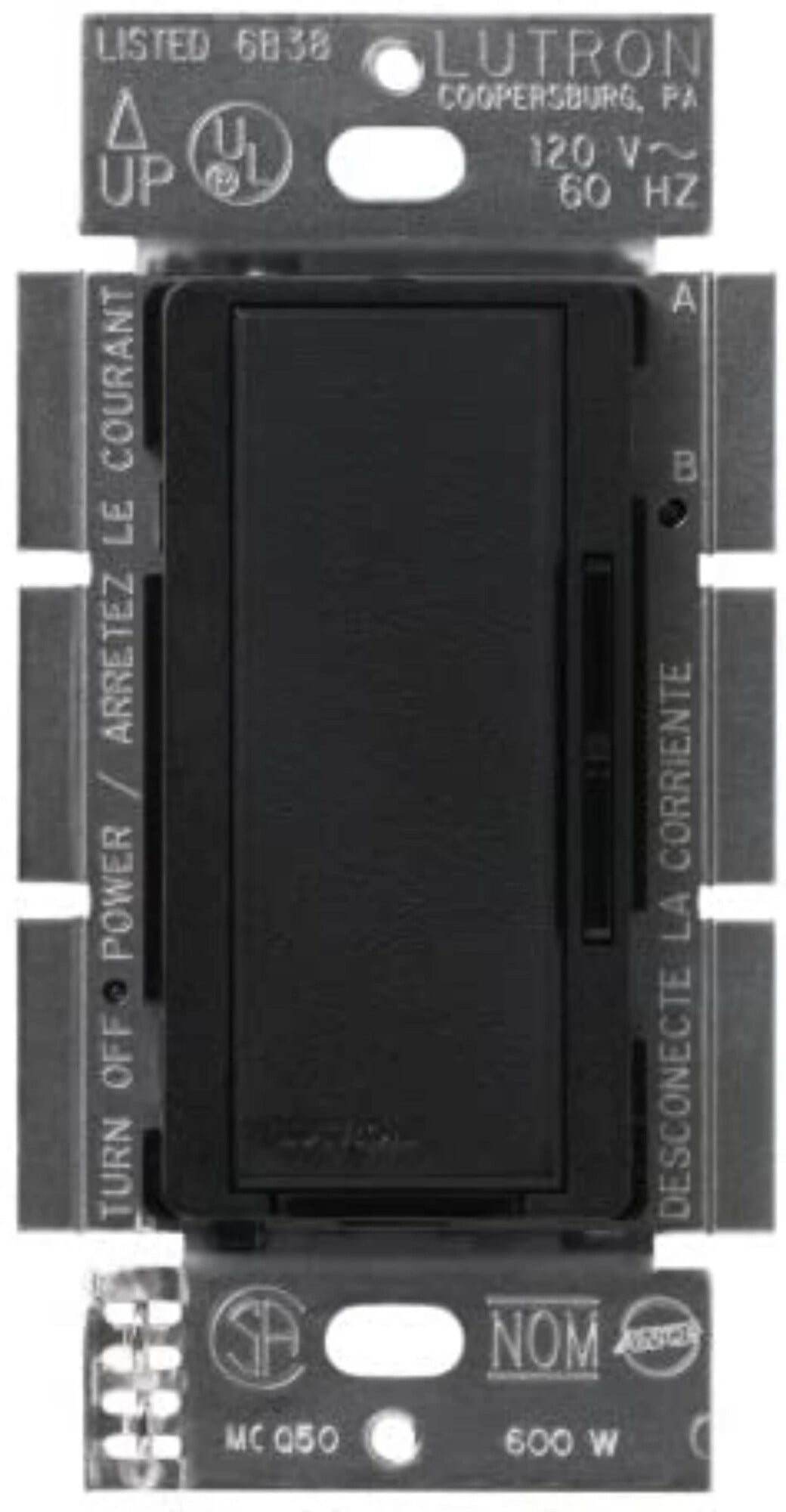 Maestro Companion dimmer for multi-location use, 120V, Satin finish in midnight