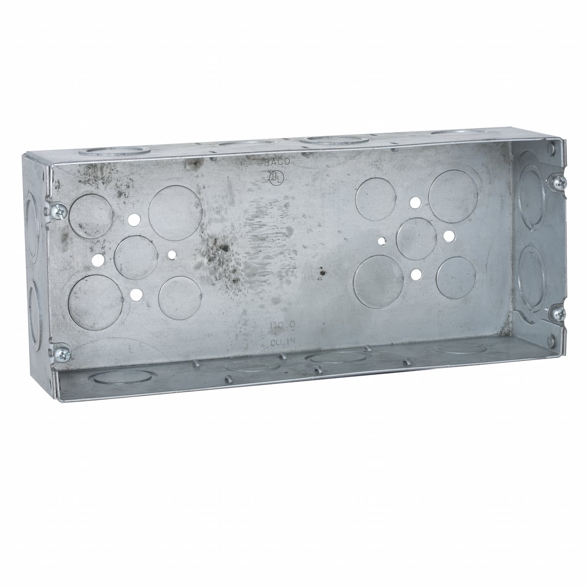Gang Boxes, 2-1/2 In. Deep - Welded with Conduit KO's, 4-Gang
