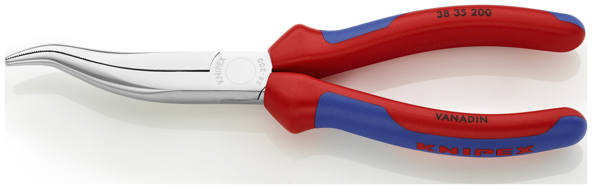 Long Nose Pliers without Cutter-S Shape, 8 in., Multi-Component