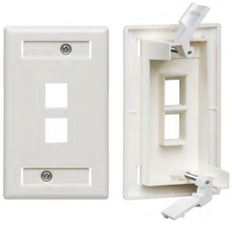 QuickPlate Tempo Single-Gang Wallplate with ID Windows, 2-Port, White