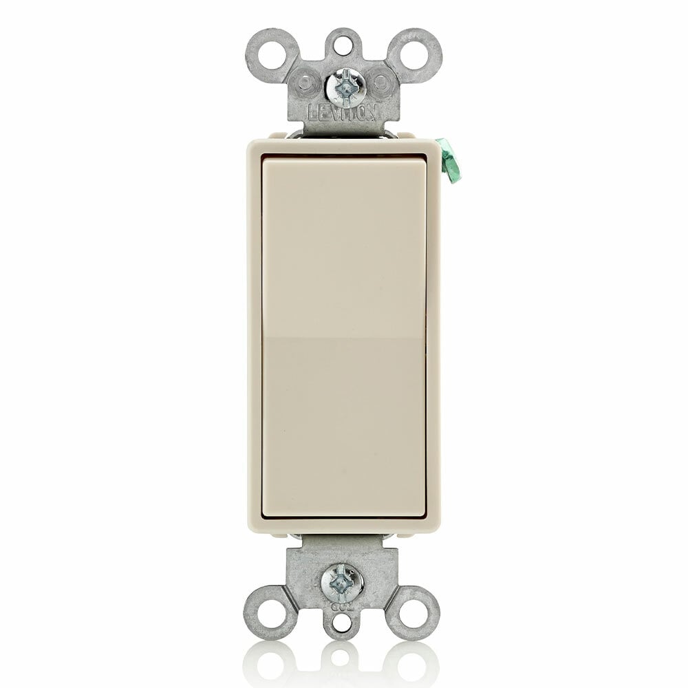 15 Amp, 120/277 Volt, Decora Rocker 4-Way AC Quiet Switch, Residential Grade, Grounding, Light Almond