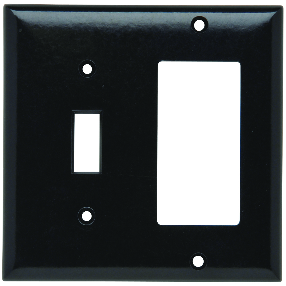 Plate Plastic 2gang Toggle and, Sierraplex Without Line Black