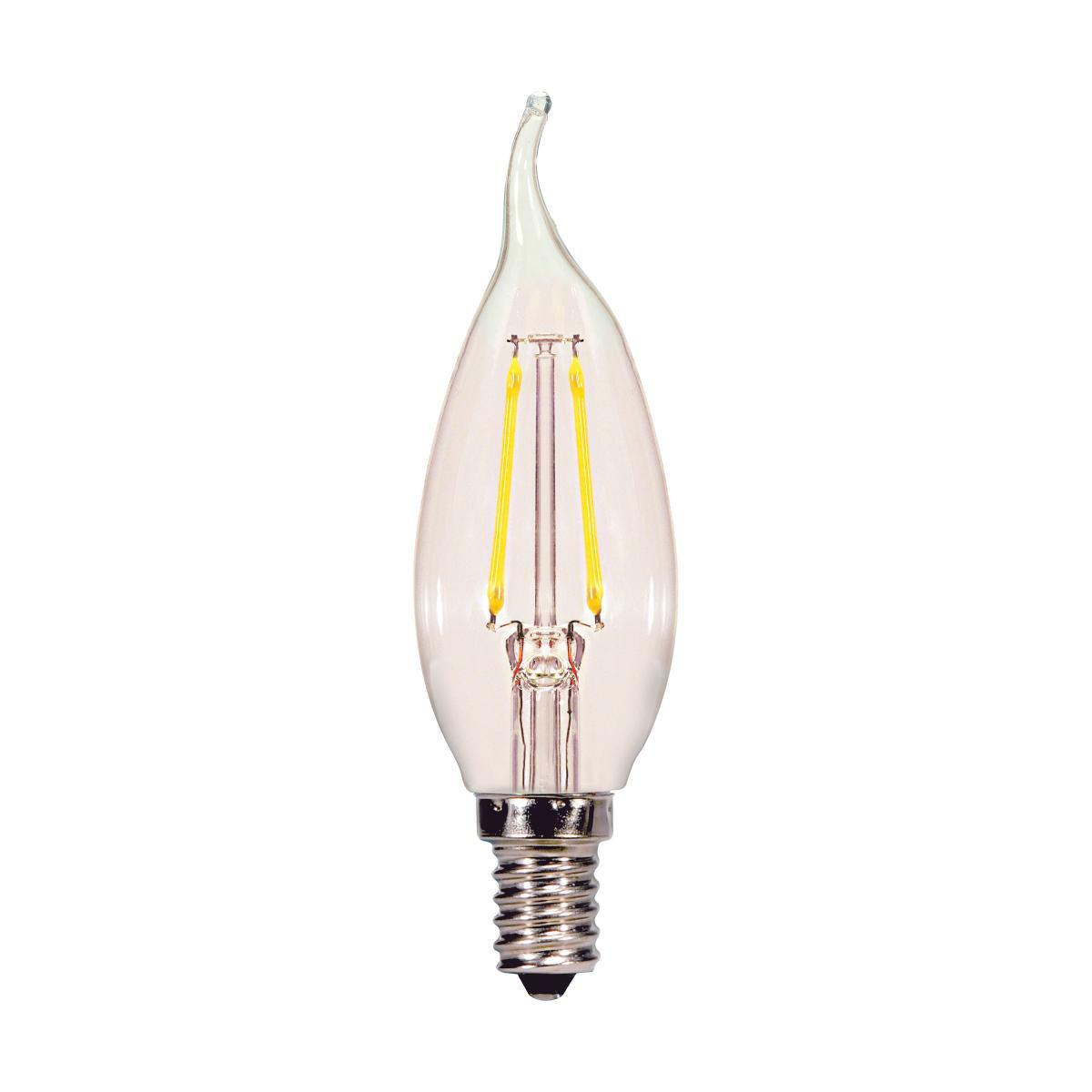 2.5-Watt CA10 LED Lamp - Clear Candelabra Base 2700K 120 Volts Carded