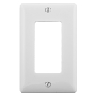 Hubbell Wiring Device Kellems, Wallplates and Box Covers, Wallplate,Nylon, 1-Gang, 1) Decorator, Office White