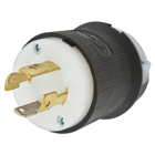 Twist-Lock Edge Plug with Spring Termination, 30A, 125/250V, L14-30P, Black and White Nylon