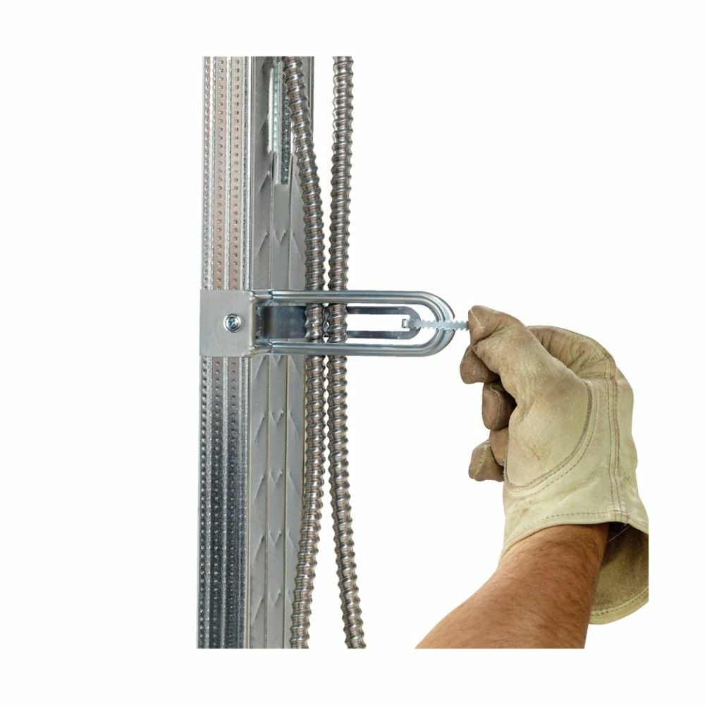 Eaton B-Line series cable support fasteners, Beams, Flange, 1" Height, 1" Length, 1" Width, 0.145lbs, MC/AC cable carrier to beam fastener, .5" Max mount size, .43" Min, 0.56" Max cable diameter, 50 lbs load capacity, 4 Max runs