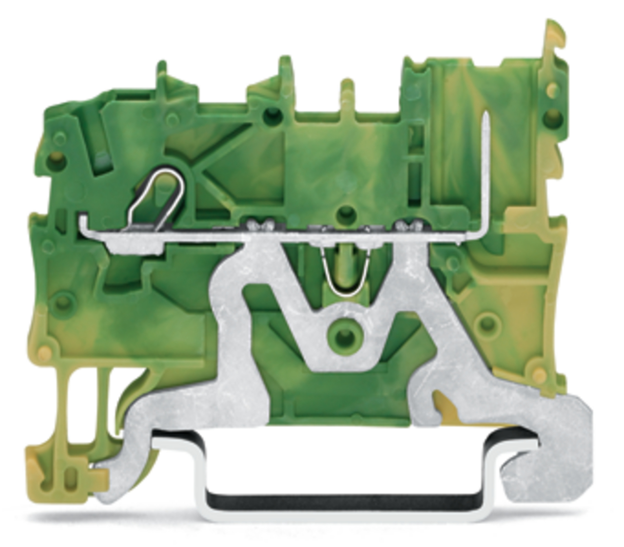 1-conductor/1-pin ground carrier terminal block; for DIN-rail 35 x 15 and 35 x 7.5; Push-in CAGE CLAMP; 1,00 mm; green-yellow