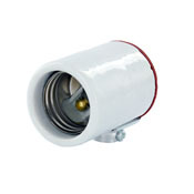 Medium Base, One-Piece, Keyless, Incandescent, Glazed Porcelain Lampholder, Side Outlet, Single Circuit, Side Outlet, White