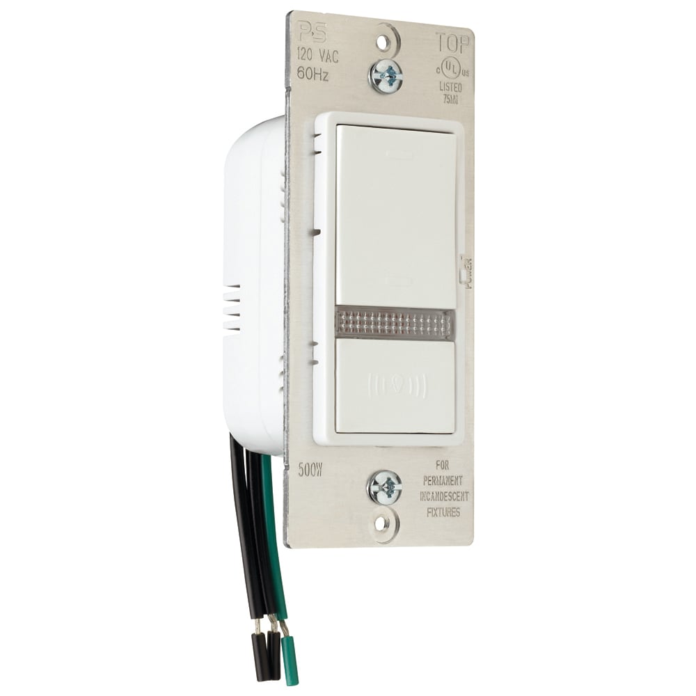 Emergency Decorator Home Locator Switch, 500 Watts, 15A, 120VAC, White