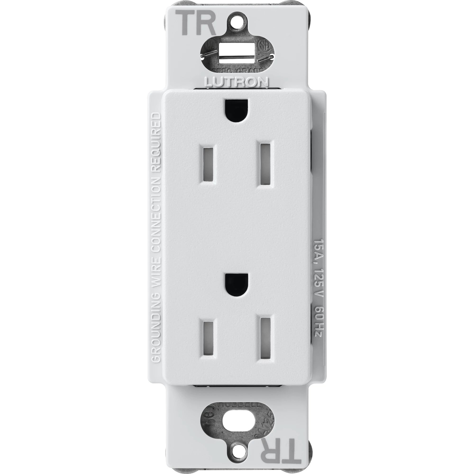 Lutron Claro Tamper-Resistant Duplex Receptacle, 15 Amp, Mist