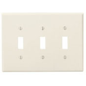 3-Gang Toggle Device Switch Wallplate, Midway Size, Light Almond