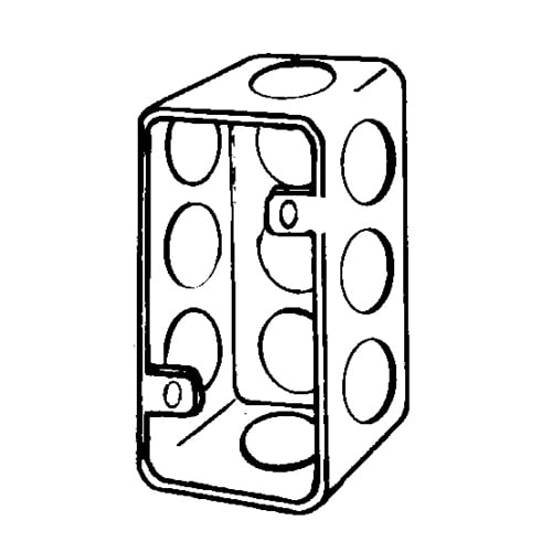 Features:With 1/2 IN Conduit Knockout, Standard:UL E18095, Number Of Outlet:11, Material:Steel, Size:1.5 X 1.5 X 3.75IN, Cubic Capacity:7CI