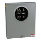 Meter socket, ringless, 3 phase, 4 wire, 20A, 13 jaws, 600VAC max, solid top, no bypass, no jaw release