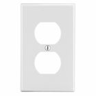 Hubbell Wiring Device Kellems, Wallplates and Box Covers, Wallplate,Non-Metallic, 1-Gang, 1) Duplex, White