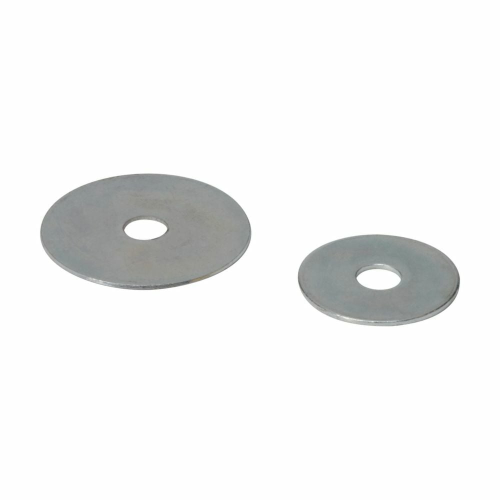 Eaton B-Line series flat washers, 0.08" H x 1.28" L x 1.28" W, Steel, Electro-plated finish, Flat fender washers