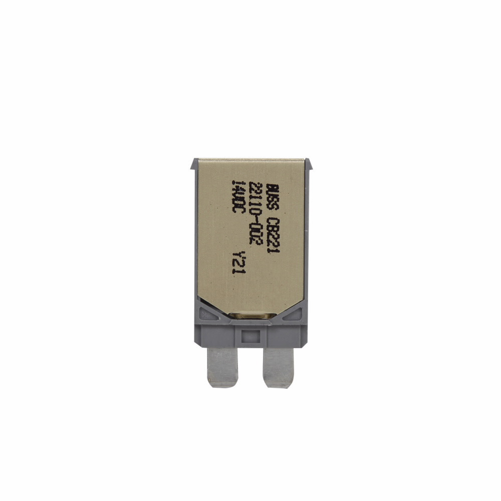Circuit Breaker, Automotive, type I ATC footprint, 15A, 14 Vdc, Grey UL-Rated 94V-0 thermoplastic housing with gold metal cover (type I) or silver metal cover (type II)