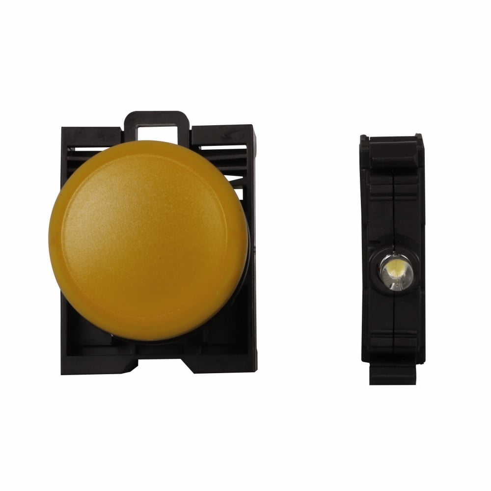 Eaton M22 modular pushbutton, Complete Indicating Light, Flush, IP67, IP69K, NEMA 4X, 13, Illuminated, Yellow, White, 100, 000 Hours of operation, 12-30 Vac/dc