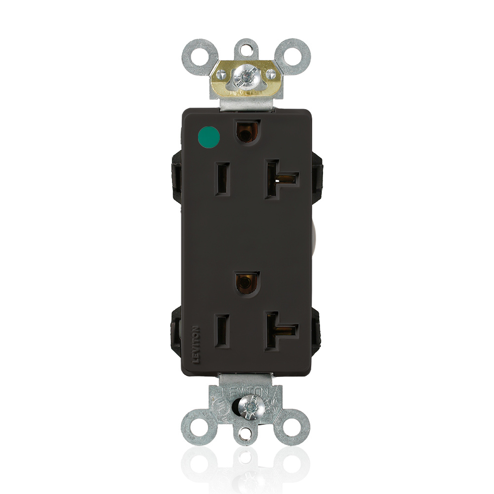 20 Amp, 125 Volt, Modular Receptacle, Decora Plus, Hospital Grade, Black