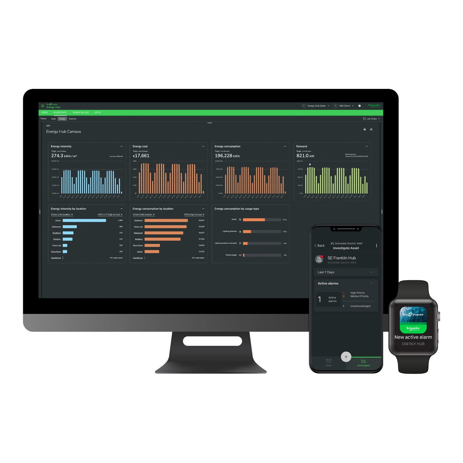 Subscription to EcoStruxure Energy Hub, Advanced, 1 device credit, 1 year
