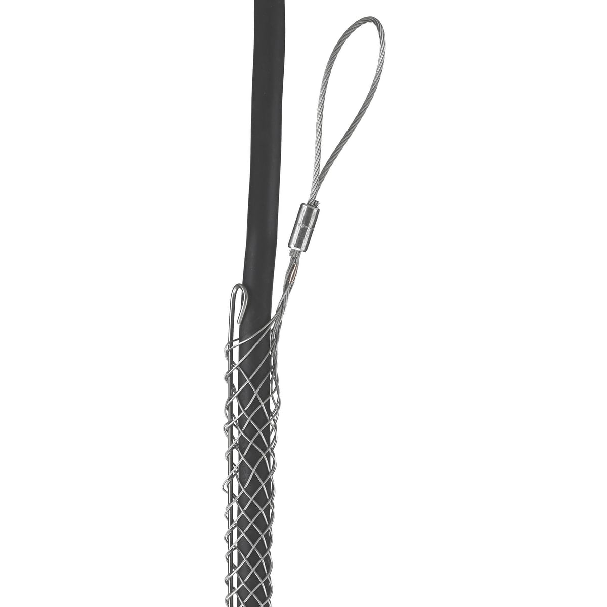 03310010 Standard Non-Mounted Slack Pulling Grip, 3 to 3.49 in Dia Cable, 21 in L Mesh, 2400 lb Load, Galvanized Steel