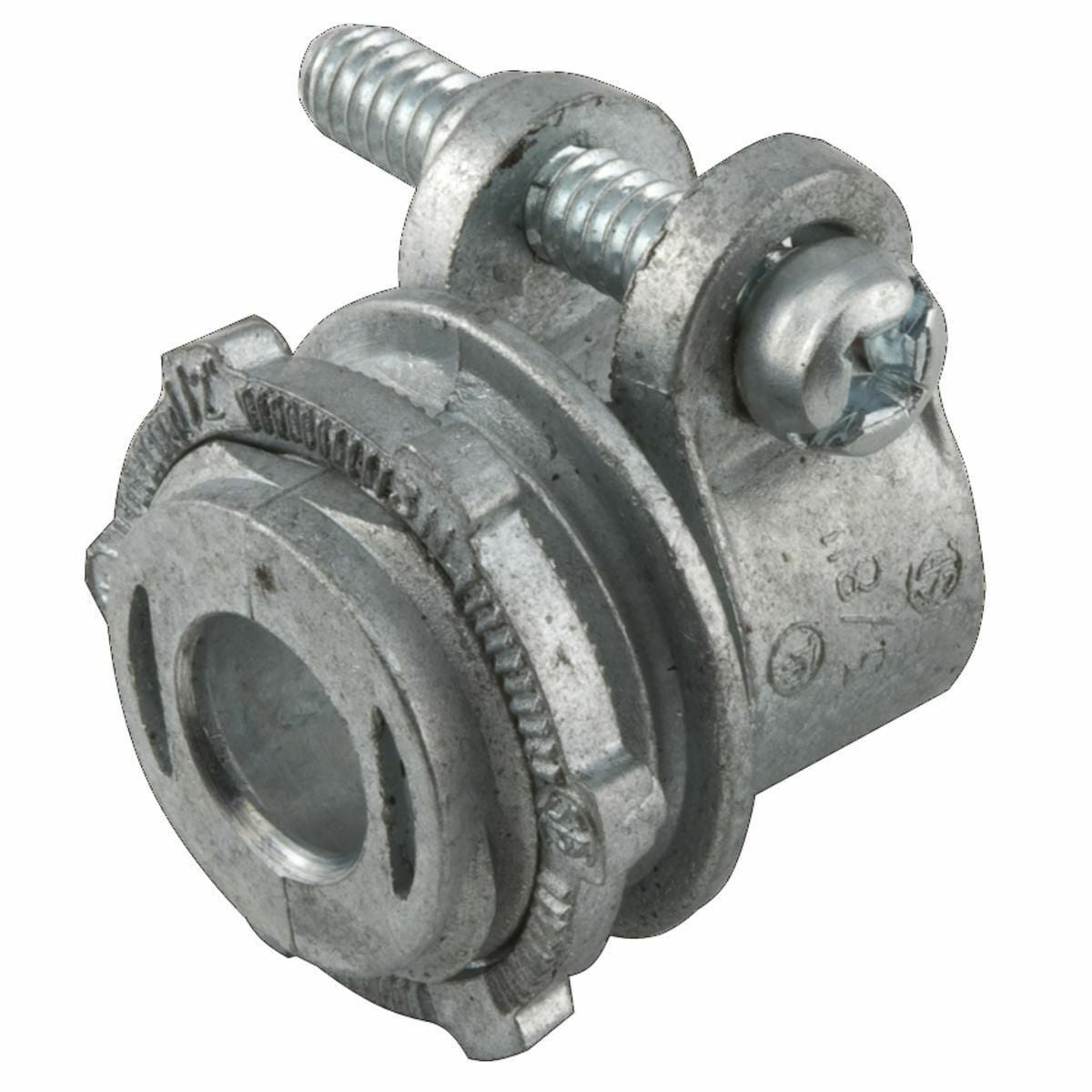 Straight Squeeze Connectors, Uninsulated Die Cast Zinc, 1/2 In.TradeSize