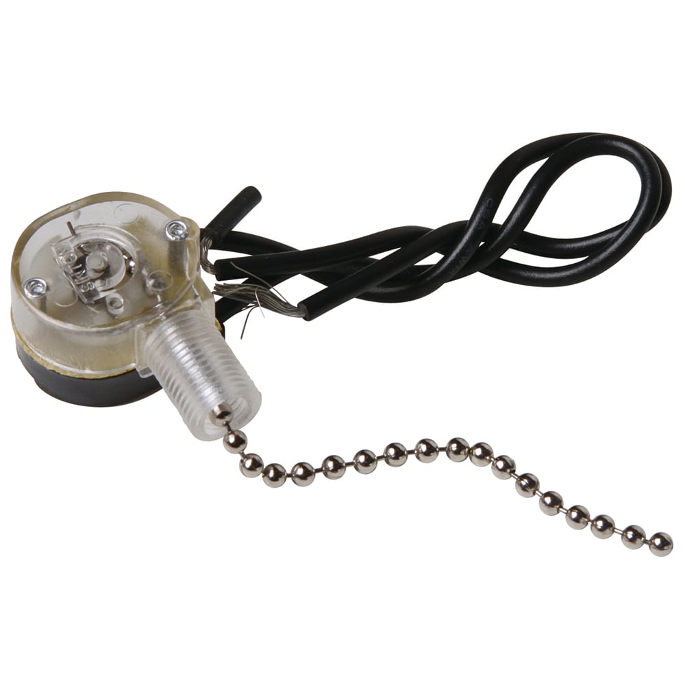 Heavy-duty single pole canopy pull siwtch. Two black leads (18 AWG) 6.5 long. RU Listed.