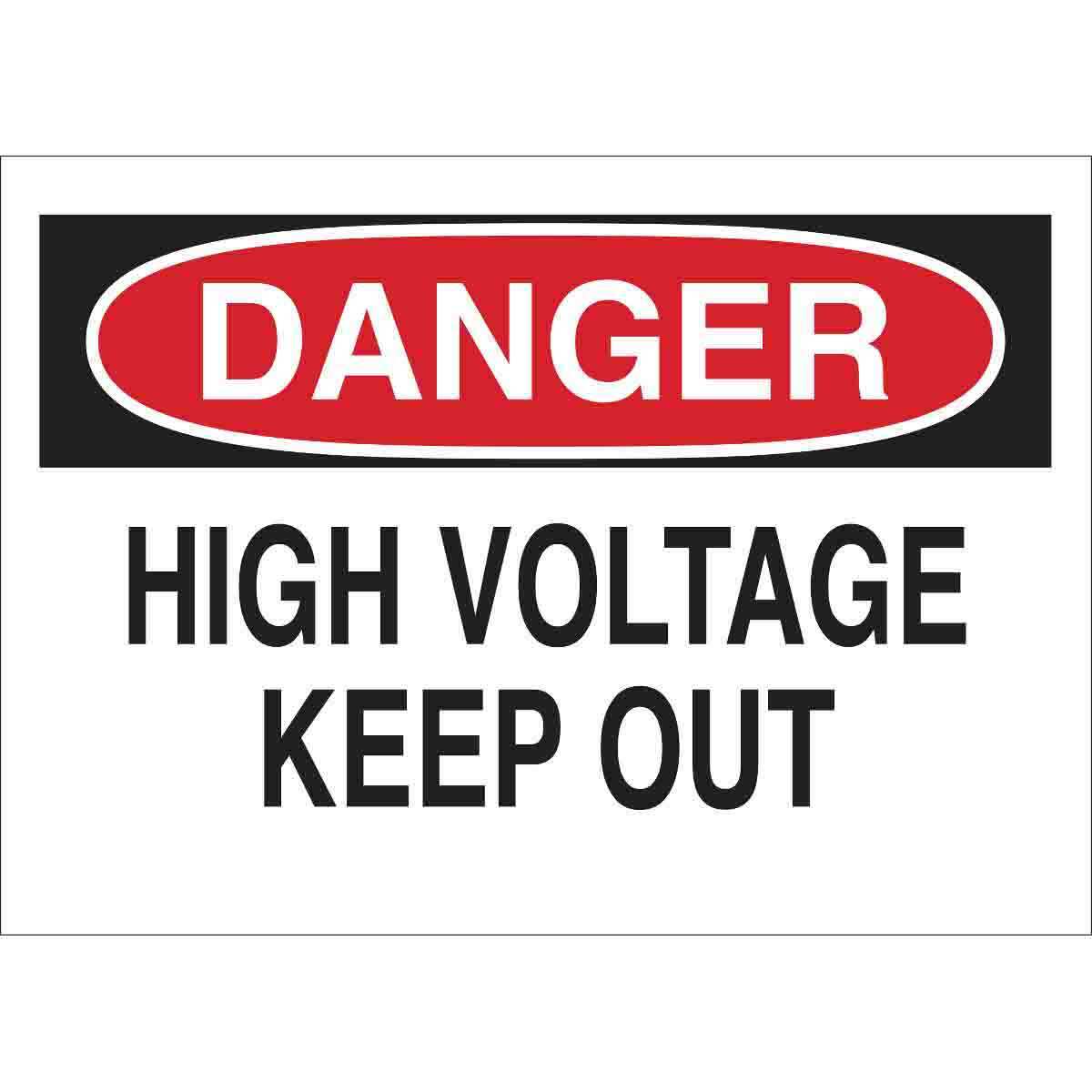 B401 10X14 RED/BLK/WHT DANGER HIGH VOLTA