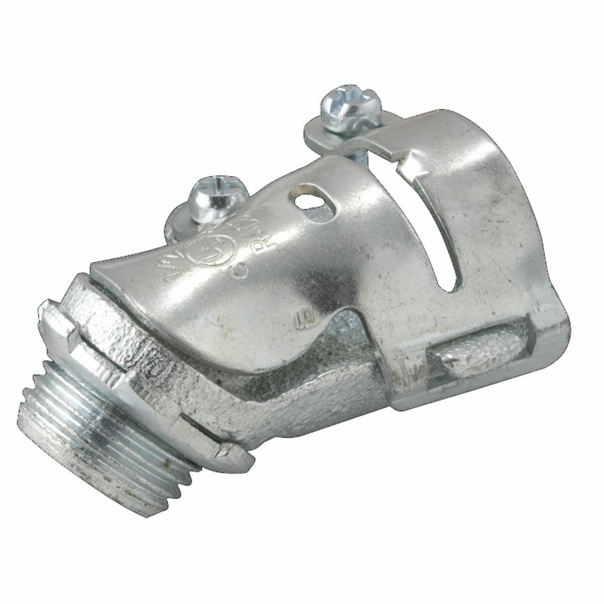 45 Degrees Squeeze Uninsulated Connectors Malleable Iron/Die Cast Zinc,1/2 In.Trade Size
