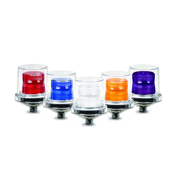 Electraray Supervised Hazardous Location Strobe Light, 24VDC, Amber - Four wires and supervisory diode. Integrated in-rush limiting circuit. Five lens colors: Amber, Blue, Clear, Magenta and Red. 10,000 hour, high-intensity strobe tube. 1/2-inch NPT pipe mount. Aluminum base with black polyurethane coating for superior corrosion resistance. Conformal coated PCB.  Type 4X, IP66 enclosure. IP69K compliant. CSFM Approved. CSA Certified. UL and cUL Listed for Class I, Division 2, Groups A, B, C and D & Class II, Division 2, Groups F and G & Class III.