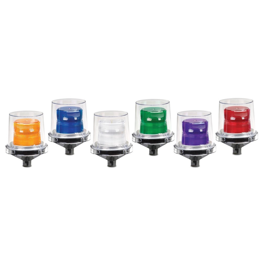 Electraray Hazardous Location Strobe Warning Light, 24VDC In-Rush, Red - 12-24VDC, 24VDC, 120VAC and 230-240VAC. Six lens colors: Amber, Blue, Clear, Green, Magenta and Red. 10,000 hour, high-intensity strobe tube. 1/2-inch NPT pipe mount. Indoor/outdoor use. Type 4X, IP66 enclosure (Dome up orientation). IP69K compliant. CSA Certified. UL and cUL Listed for Class I, Division 2, Groups A, B, C and D & Class II, Division 2, Groups F and G & Class III.