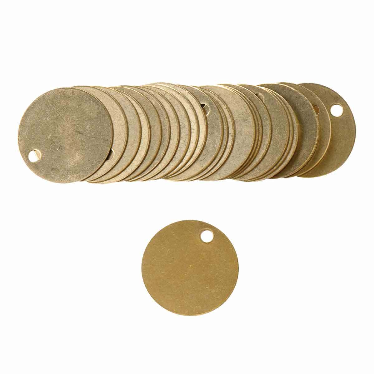 BLANK BRASS VALVE TAG, 1.5 IN  DIA.