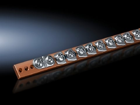 PE busbar, supply includes: 42 screws (prefitted), incl. terminal clamps
