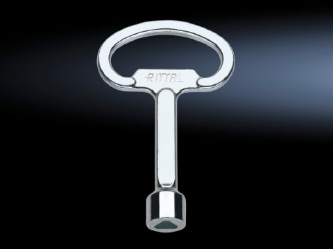 Enclosure key, Double-bit key no. 5, 8 mm triangular, 8mm square