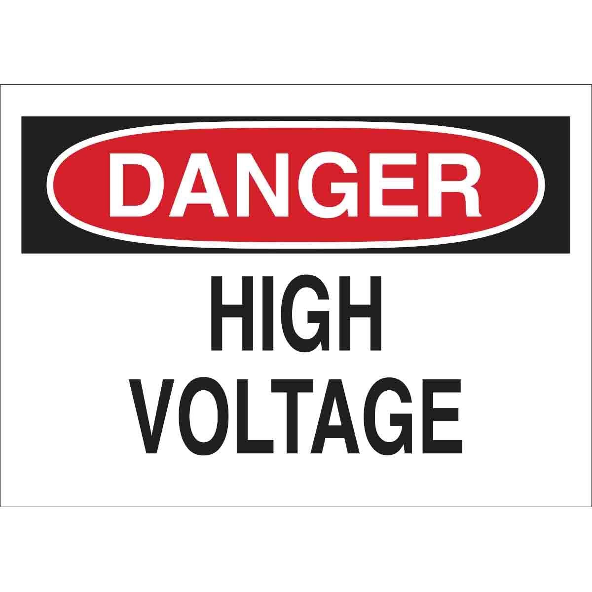 B401 10X14 RED/BLK/WHT DANGER HIGH VOLTA