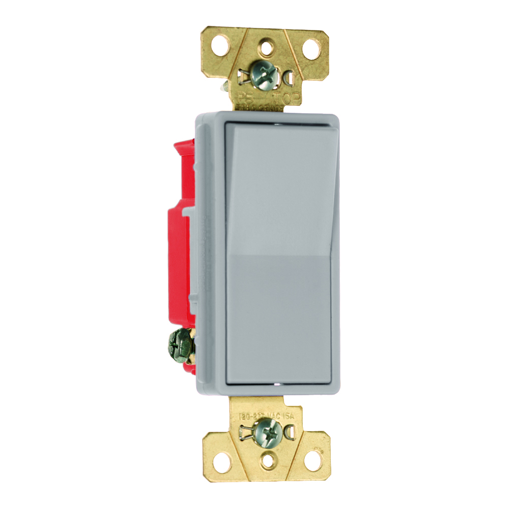 Single Pole, Back and Side Wire, 20 amps, 120/277 volts, Gray.