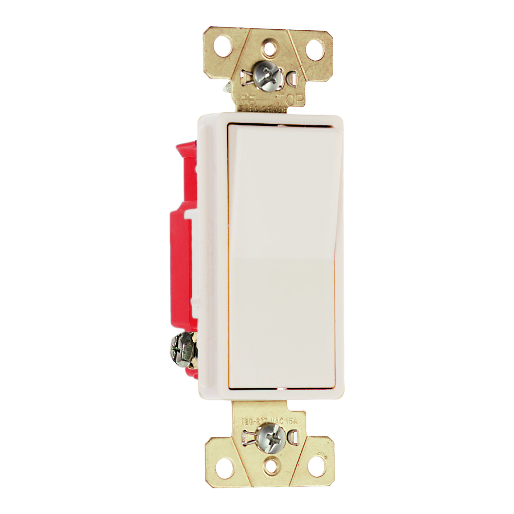 Single Pole, Back and Side Wire, Decorator Switch, 120/277 volts, Light Almond.