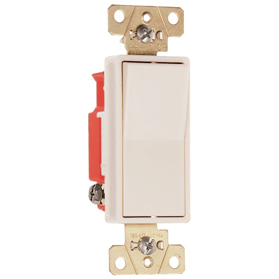 Three-way, Back and Side Wire, Decorator Switch, 20 amps, 120/277 volts, Light Almond.