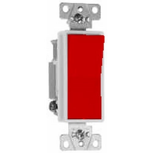 Four-way, Back and Side Wire, Decorator Switch, 20 amps, 120/277 volts, Red.