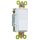 Four-Way, Back and Side Wire, Decorator Switch, 20 amps, 120/277 volts, White.