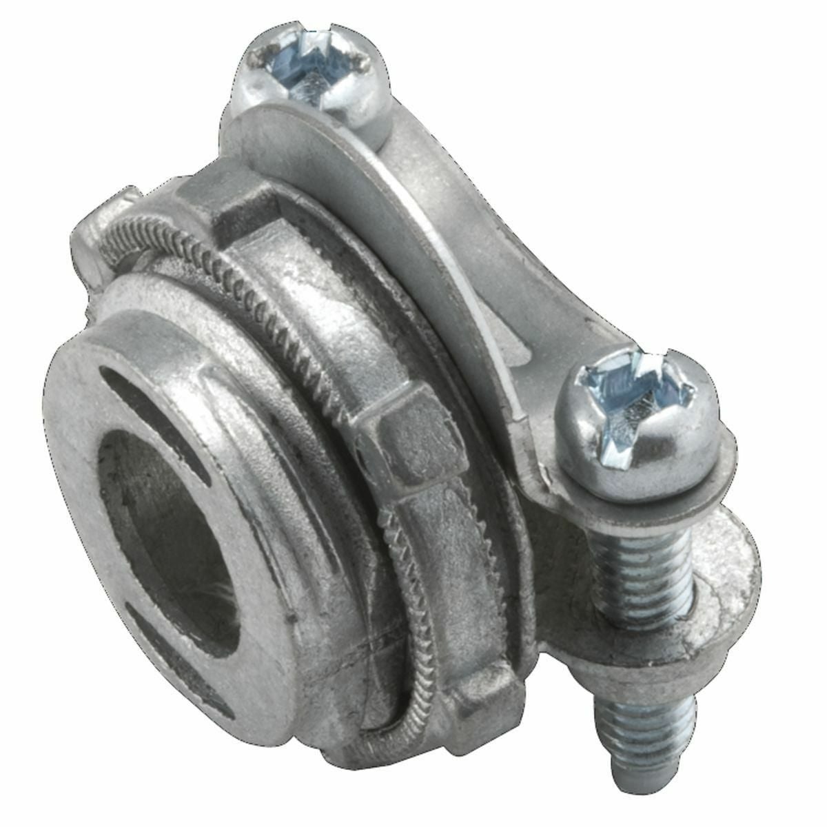 Clamp Type Cable Connectors Die Cast Zinc, 3/8 In. Trade Size, For1/2In. knockout