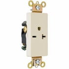 Heavy-Duty Decorator Spec Grade Single Receptacle Back and, Side Wire 20amp 250volt Ivory
